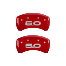 Load image into Gallery viewer, MGP Rear set 2 Caliper Covers Engraved Rear 2015/50 Red finish silver ch MGP