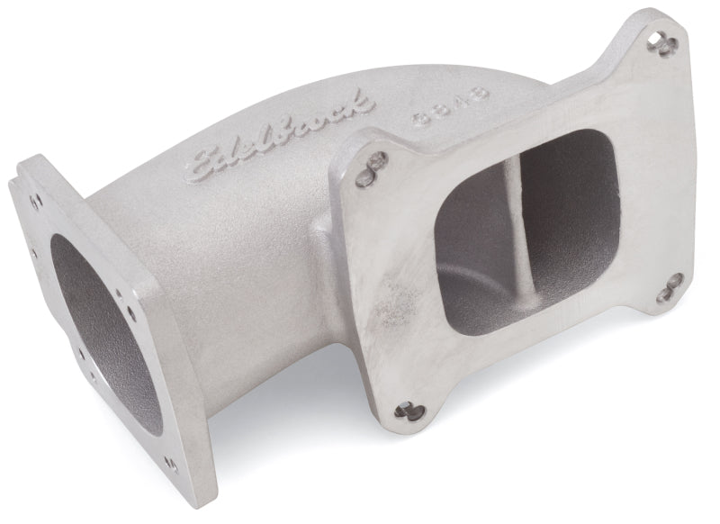 Edelbrock Low Profile Intake Elbow 90mm Throttle Body to Square-Bore Flange As-Cast Finish - eliteracefab.com