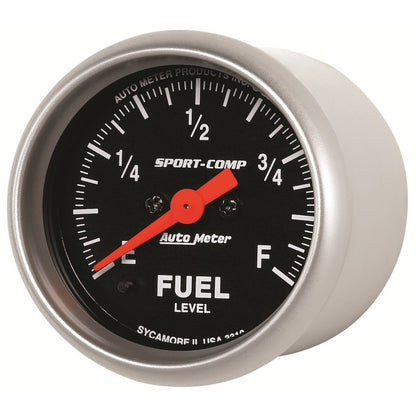 Autometer Sport Comp 52mm Full Sweep Electronic Fuel Level Programmable Empty-Full Range Gauge 3310