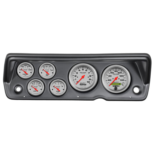 Autometer Ultra-Lite 70-76 Duster/ Demon/ Dart Dash Kit 6pc Tach / MPH / Fuel / Oil / WTMP / Volt 7031-UL