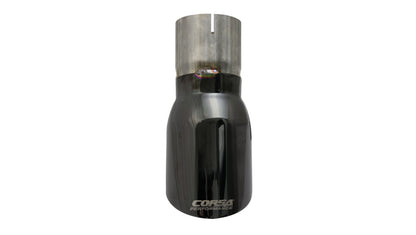 Corsa Single Universal 3.0in Inlet / 4.0in Outlet Black PVD Pro-Series Tip Kit CORSA Performance