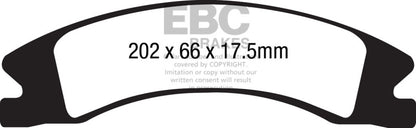 EBC 15+ Cadillac Escalade Ext/Esv 6.2 2WD Yellowstuff Front Brake Pads - eliteracefab.com