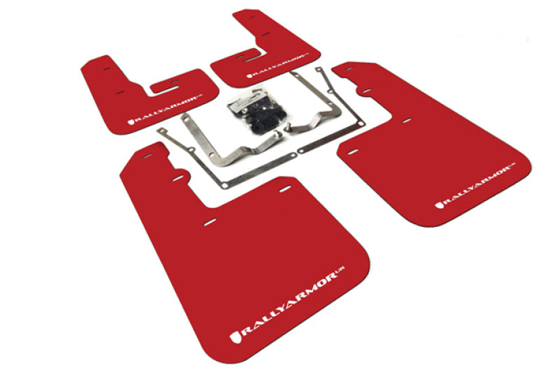 Rally Armor 2015+ VW Jetta UR Red Mud Flap w/ White Logo - eliteracefab.com