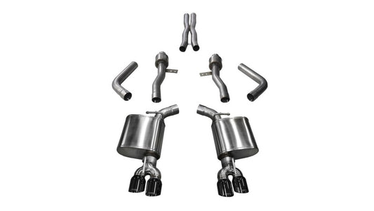 Corsa 17-18 Dodge Challenger 5.7L V8 Sport Cat-Back Dual Rear Exit w/3.5in Black Tips - eliteracefab.com