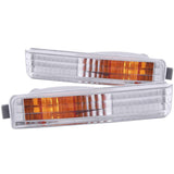 ANZO USA Honda Accord Euro Parking Lights Chrome W/ Amber Reflector; 1990-1991