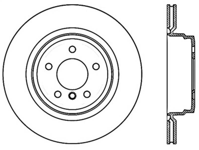StopTech 06 BMW 325 / 07-09 BMW 328 Slotted & Drilled Left Rear Rotor Stoptech