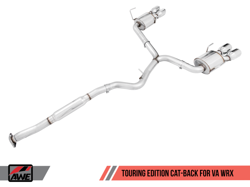 AWE Tuning 2015+ Subaru WRX VA Sedan Touring Edition Exhaust - Chrome Silver Tips (102mm) - eliteracefab.com