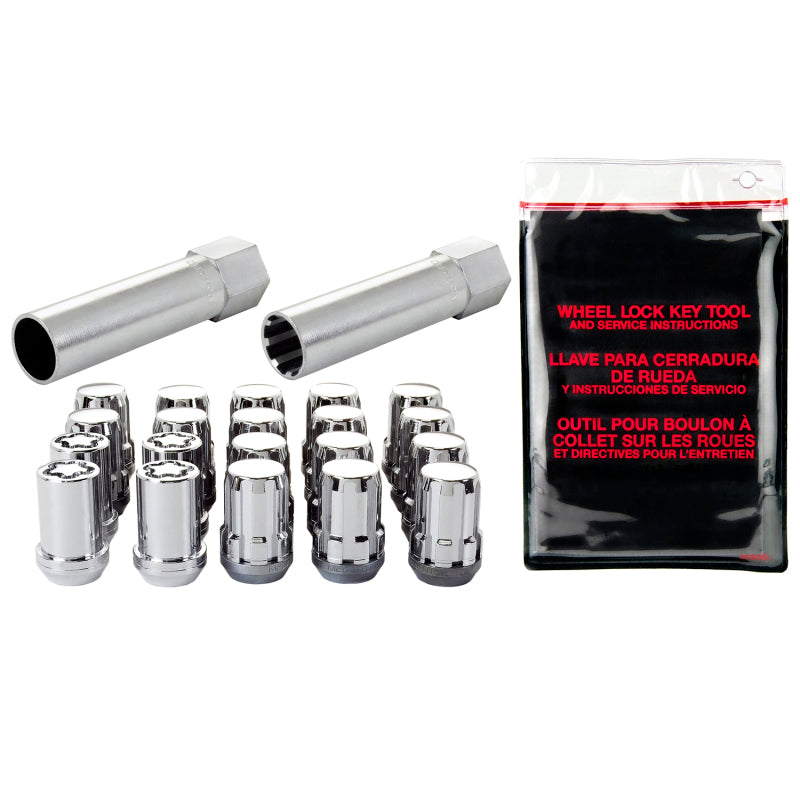 McGard SplineDrive Tuner 5 Lug Install Kit w/Locks & Tool (Cone) M12X1.5 / 13/16 Hex - Chrome - eliteracefab.com