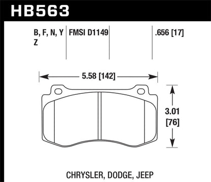 Hawk Performance DTC-60 Front Brake Pads - HB563G.656 Hawk Performance