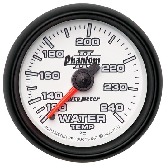 Autometer Phantom II 2-1/16in 120-240 Degree F Mechanical Water Temp Gauge 7532