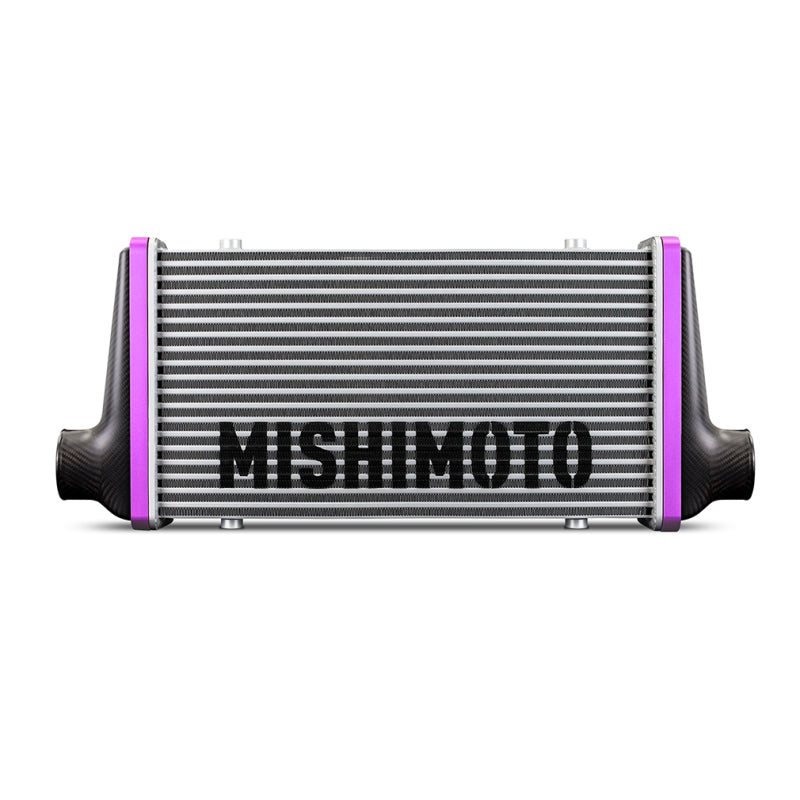 Mishimoto Universal Carbon Fiber Intercooler - Matte Tanks - 450mm Silver Core - C-Flow - BL V-Band