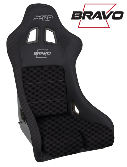 PRP Bravo Composite Seat- Black (PRP Silver Outline/Bravo Silver- Black Stitching) A4502-201