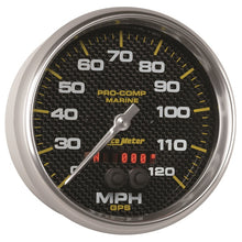 Load image into Gallery viewer, Autometer Marine Carbon Fiber 5in 120mph GPS Speedometer