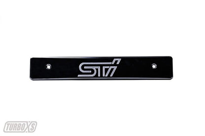 TURBOXS LICENSE PLATE DELETE BLACK; MACHINED SUBARU WRX/STI STI LOGO; 2008-2014 - eliteracefab.com