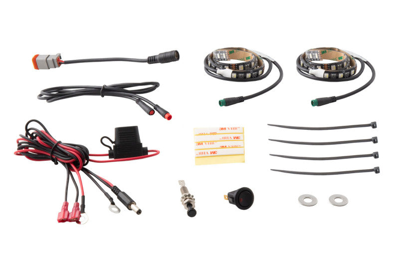 Diode Dynamics RGBW Engine Bay Strip Kit 2pc Multicolor Diode Dynamics