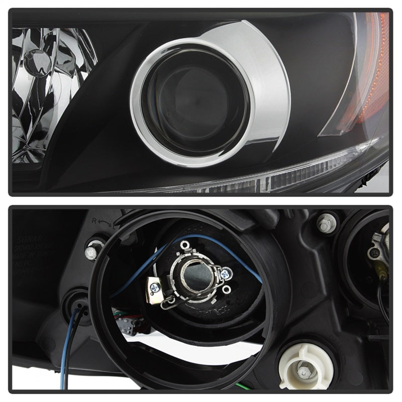 Spyder Toyota Sienna 2011-2014 Projector Headlights - DRL LED - Black PRO-YD-TSEN11-DRL-BK - eliteracefab.com