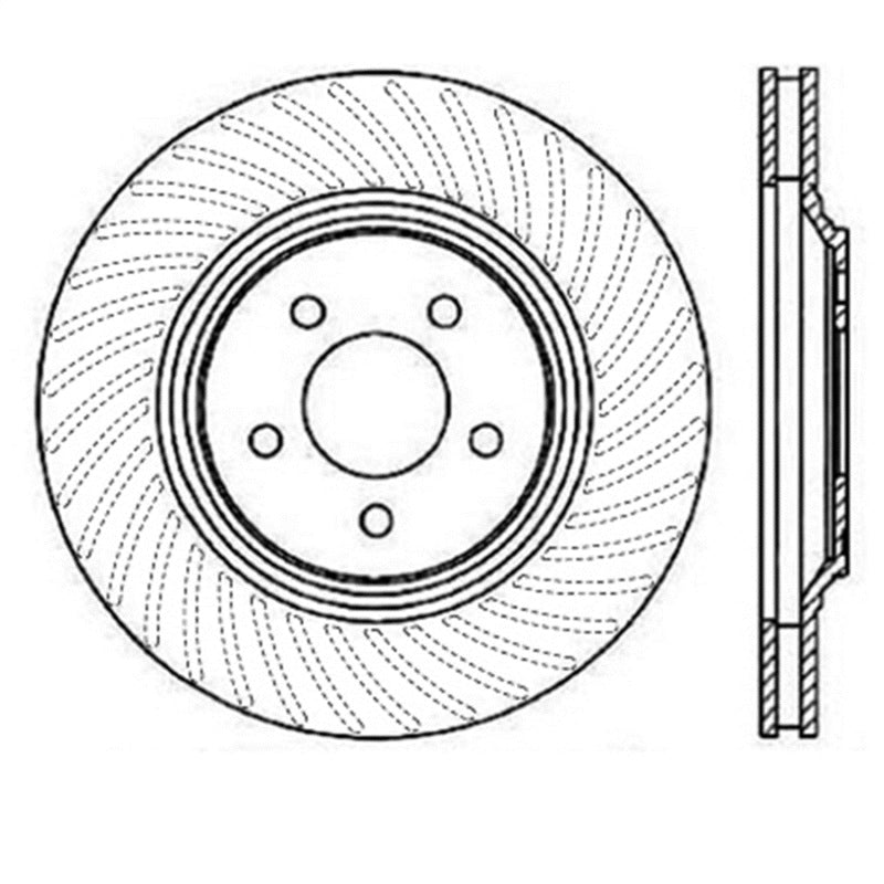 StopTech Power Slot 94-04 Ford Mustang Front Right Slotted Rotor - eliteracefab.com