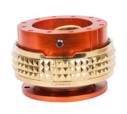NRG Quick Release Kit - Pyramid Edition - Orange Body / Chrome Gold Pyramid Ring - SRK-210OR/CG