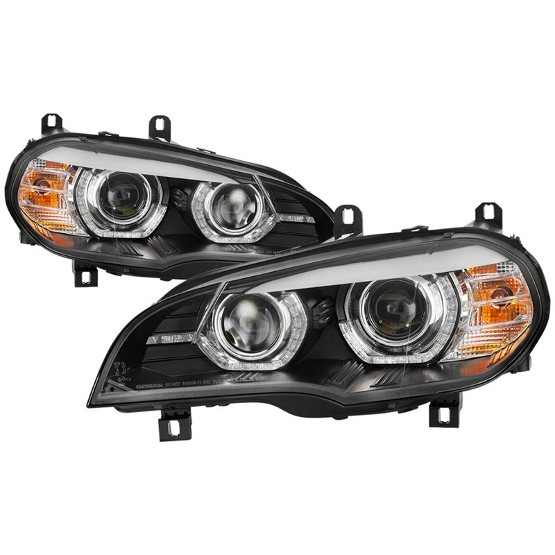 Spyder 07-10 BMW X5 E70 (HID Models Only) Projector Headlights - Black PRO-YD-BMWE7007-AFSHID-BK - eliteracefab.com