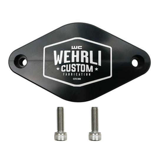 Wehrli 11-16 Chevrolet 6.6L LML Duramax Turbo Resonator Billet Block Off Plate - eliteracefab.com