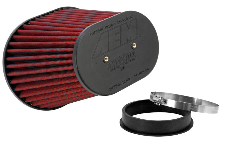 AEM Dryflow Air Filter-Oval Tapered 8in x 10.5in O/S Base / 5in x 7.75in O/S Top / 8in Height - eliteracefab.com