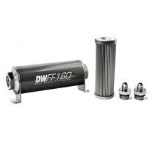 Load image into Gallery viewer, DeatschWerks Stainless Steel 6AN 10 Micron Universal Inline Fuel Filter Housing Kit (160mm) - eliteracefab.com