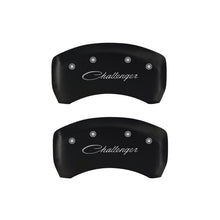 Load image into Gallery viewer, MGP 4 Caliper Covers Engraved Front &amp; Rear Cursive/Challenger Red finish silver ch MGP