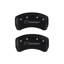 Load image into Gallery viewer, MGP 4 Caliper Covers Engraved Front &amp; Rear Cursive/Challenger Red finish silver ch - eliteracefab.com