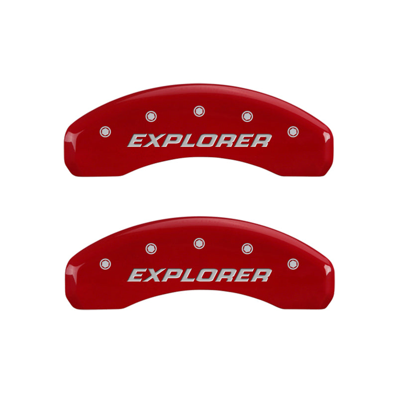 MGP 4 Caliper Covers Engraved Front & Rear Explorer/2011 Red Finish Silver Char 2009 Ford Explorer MGP
