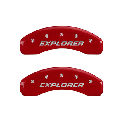 MGP 4 Caliper Covers Engraved Front & Rear Explorer/2011 Red Finish Silver Char 2009 Ford Explorer MGP