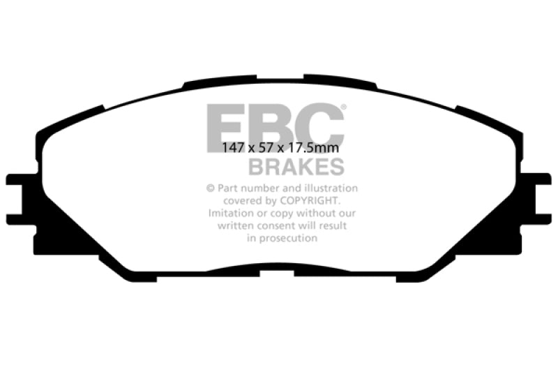 EBC 06-08 Toyota RAV 4 2.4 (3rd Row Seats) Greenstuff Front Brake Pads - eliteracefab.com