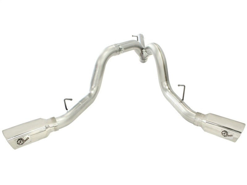 aFe MachForce XP Exhaust 4inch DP-Back All SS 2011-14 GM Diesel Trucks V8-6.6L LML Polished aFe