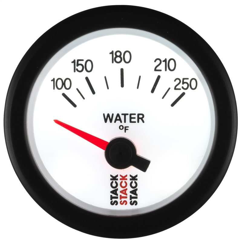 Autometer Stack 52mm 100-250 Deg F 1/8in NPTF Electric Water Temp Gauge - White ST3258