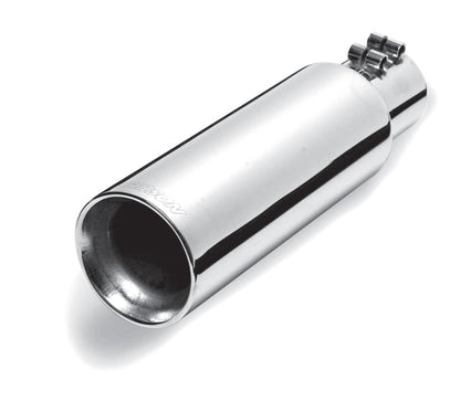 Gibson Round Dual Wall Straight-Cut Tip - 4in OD/2.5in Inlet/12in Length - Stainless Gibson
