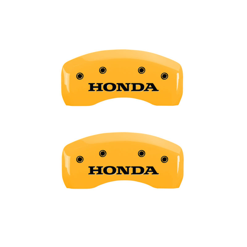 MGP 4 Caliper Covers Engraved Front & Rear Honda Yellow Finish Black Char 2001 Honda Accord MGP