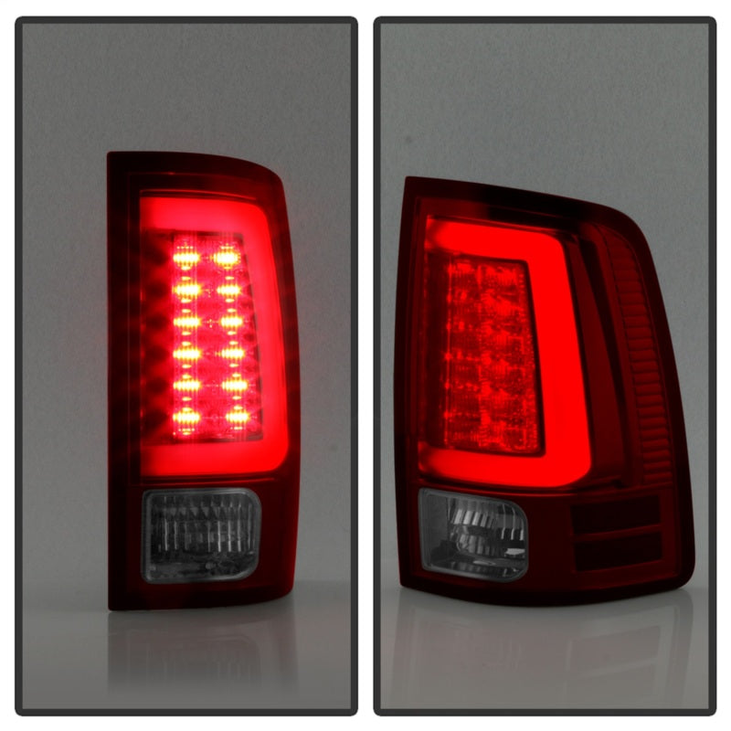 Spyder 09-16 Dodge Ram 1500 Light Bar LED Tail Lights - Red Clear ALT-YD-DRAM09V2-LED-RC - eliteracefab.com