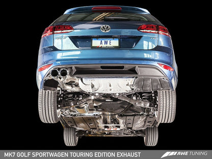 AWE Tuning VW MK7 Golf SportWagen Touring Edition Exhaust w/Chrome Silver Tips (90mm) - eliteracefab.com