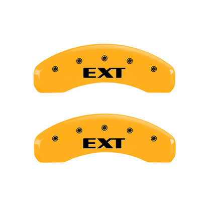 MGP 4 Caliper Covers Engraved Front Escalade Engraved Rear EXT Yellow finish black ch MGP