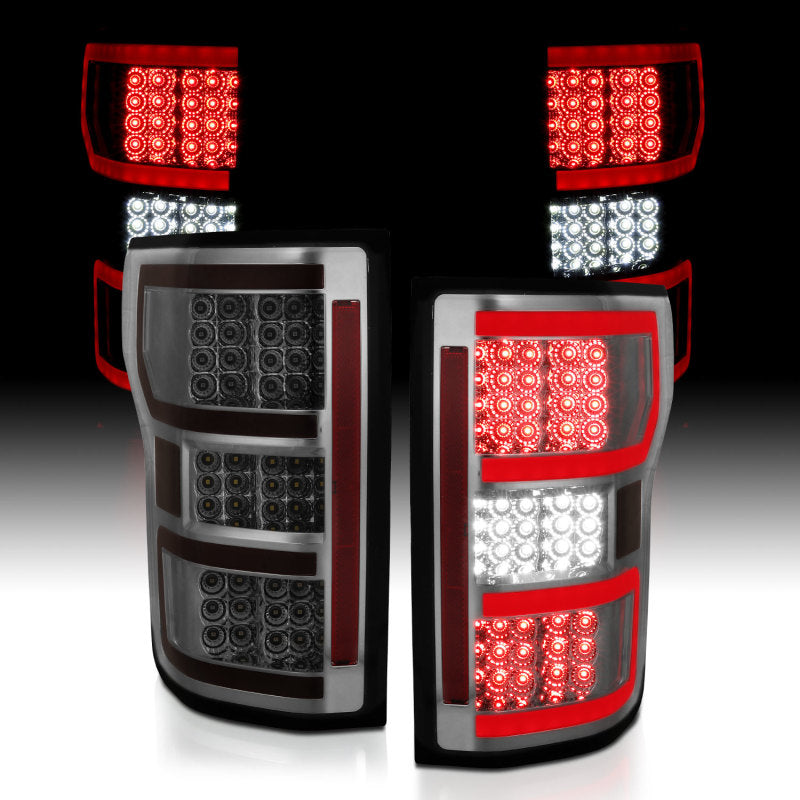 ANZO USA Ford F-150 Led Taillights Smoke; 2018-2017 - eliteracefab.com