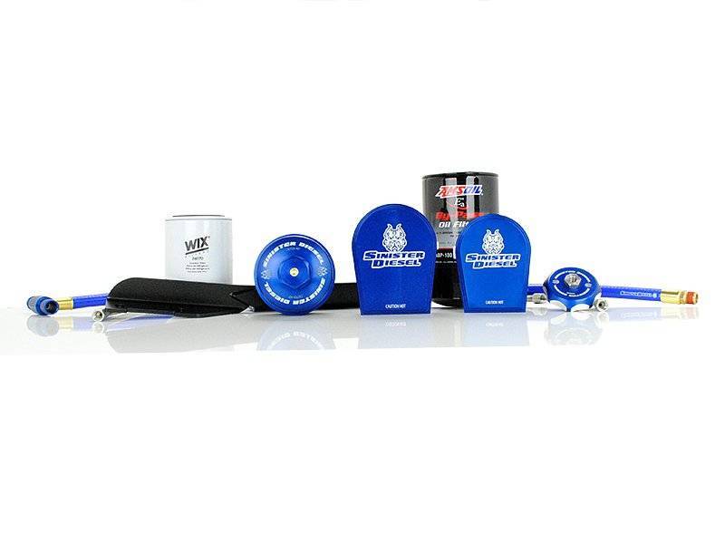 Sinister Diesel 03-07 Ford 6.0L Oil Filter & Coolant Filtration System - eliteracefab.com