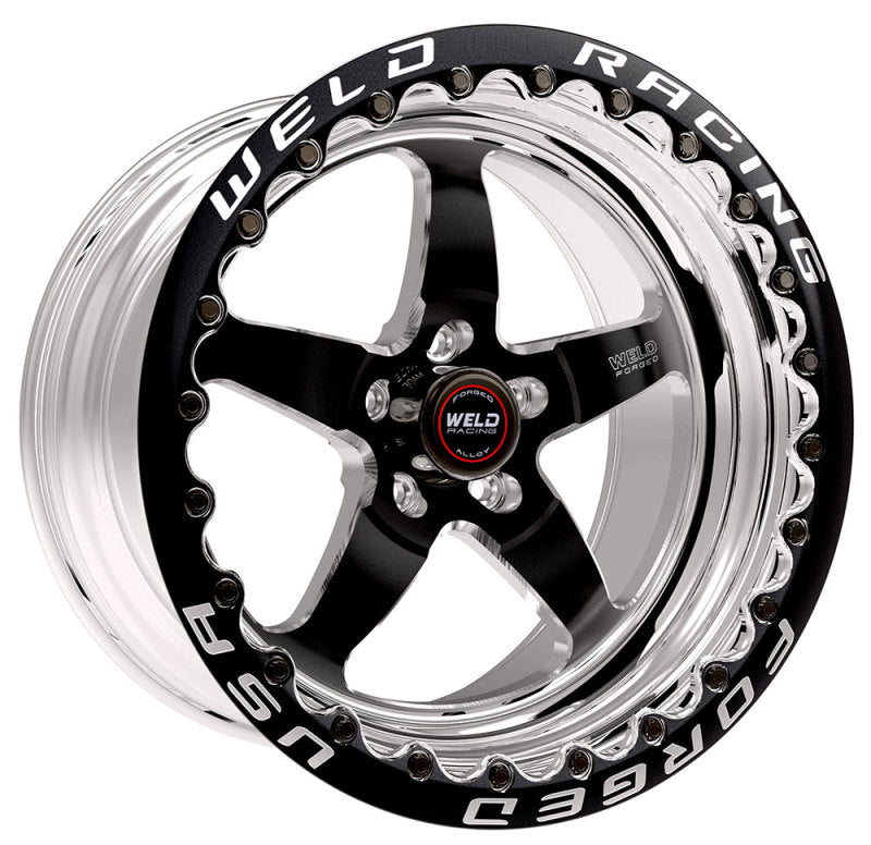 Weld S71 17x9.5 / 5x115mm BP / 6.2in. BS Black Wheel (High Pad) - Black Single Beadlock MT