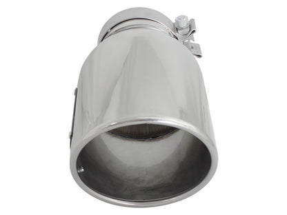 aFe MACH Force-XP 304 SS Right Side Single Wall Polished Exhaust Tip 4in Inlet x 6in Outlet x 12in L aFe