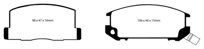 EBC 85-90 Toyota MR2 1.6 Yellowstuff Rear Brake Pads - eliteracefab.com