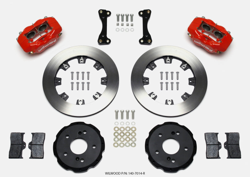 Wilwood Forged Dynalite Front Hat Kit 12.19in Red 02-06 Acura RSX-5 Lug - eliteracefab.com