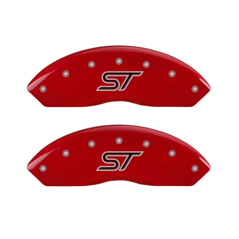 MGP 4 Caliper Covers Engraved Front & Rear ST Red finish silver ch - eliteracefab.com