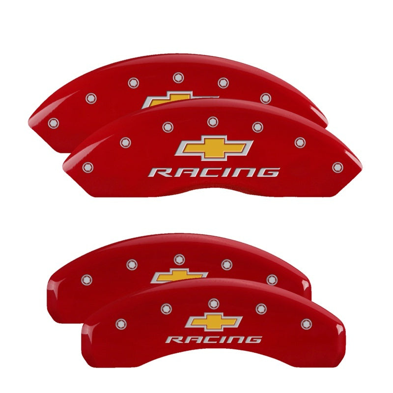 MGP 4 Caliper Covers Engraved Front & Rear MGP Red finish silver ch MGP