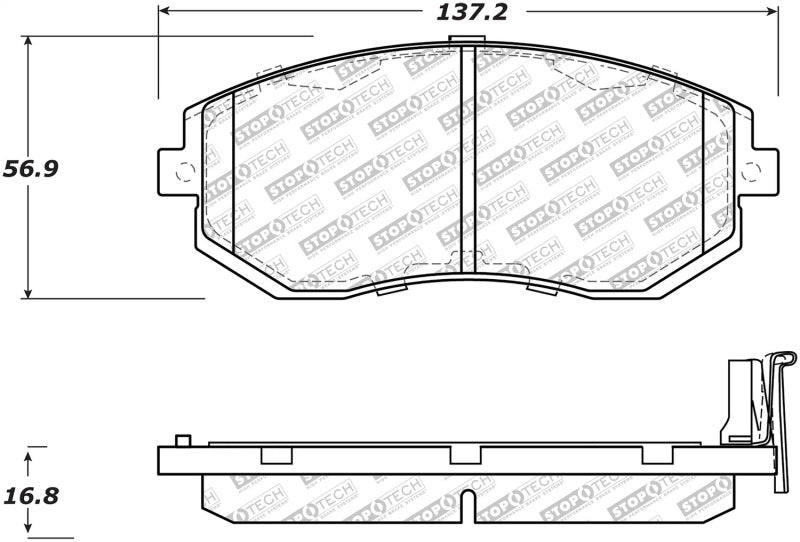 StopTech Street Select Brake Pads - Front - eliteracefab.com