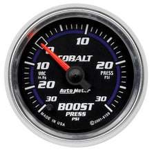 Load image into Gallery viewer, Autometer Cobalt 52mm 30 PSI Electronic Boost Gauge.