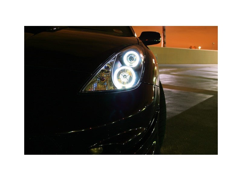 Spyder Toyota Celica 00-05 Projector Headlights LED Halo DRL Blk High H1 Low H1 PRO-YD-TCEL00-LED-BK - eliteracefab.com