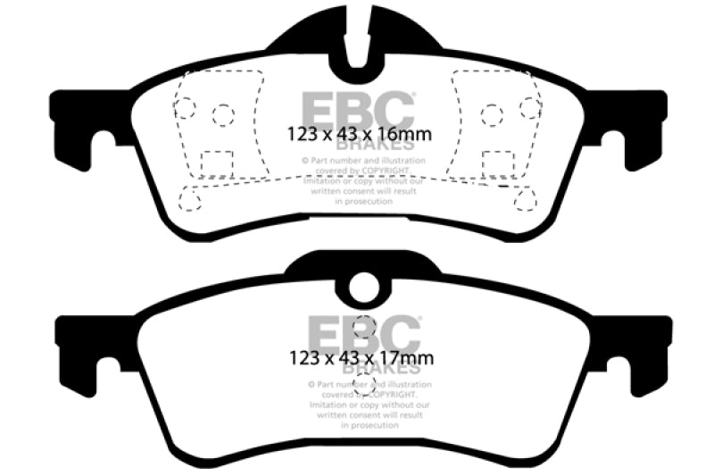 EBC 04-06 Mini Hardtop 1.6 Ultimax2 Rear Brake Pads - eliteracefab.com